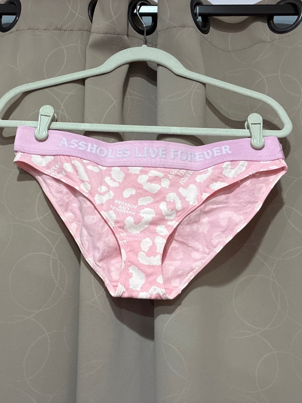 Assholes Live Forever Pink Leopard Print Underwear